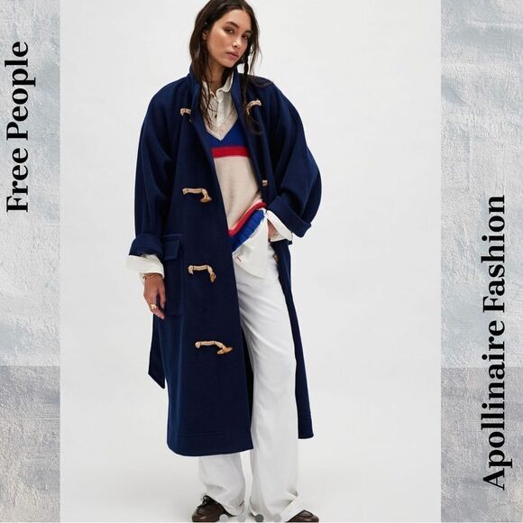 Free People Jackets & Blazers - FREE PEOPLE ALMA DUFFEL COAT IN DARK NAVY NWT